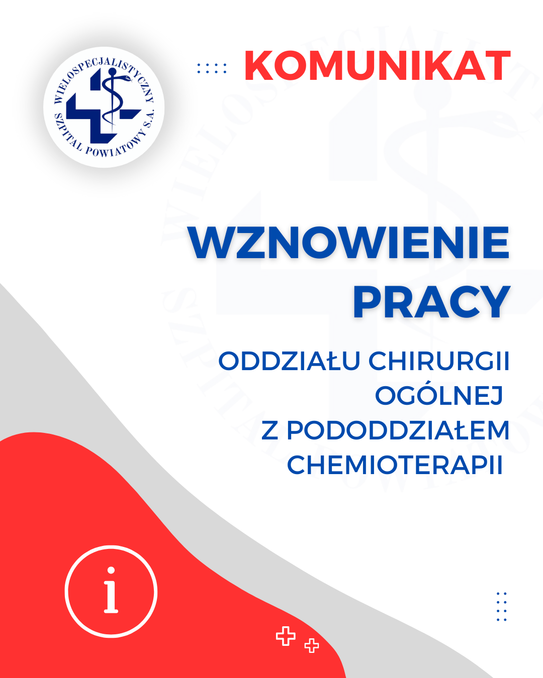 Wznowienie pracy Oddziału Chirurgii Ogólnej